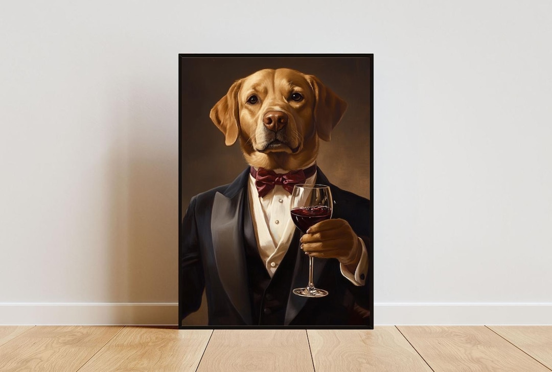 Labrador Retriever in Tuxedo Poster, Dog Poster, Labrador Retriever in ...