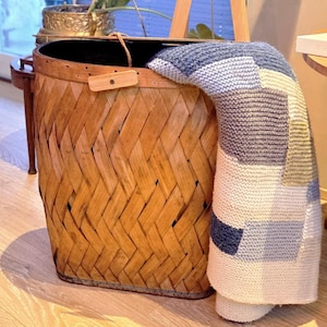 Vintage Pack Basket | Rustic Storage Basket | Adirondack Trapper Basket | Woven Birch Folk Art | Cabin Entryway Decor