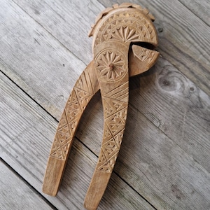 Antique Hand Carved Nutcracker | Norwegian Folk Art | Primitive Wood Tool | Scandinavian Farmhouse | Nordic Decor | Rustic Collectible