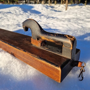 Antique 1895 Norwegian Mangle Board | Hand Carved Wooden Wall Art | Rustic Nordic Folk Decor | Primitive Farmhouse Collectible Piece