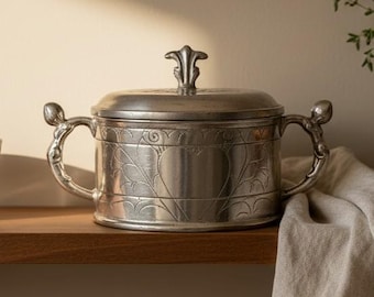 Mantequera de peltre Askvoll / Réplica de Nils Nyberg 1740 / Vajilla escandinava de peltre / Decoración de cocina nórdica vintage