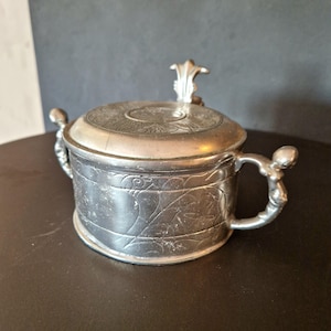 Vintage Fragvoll Zinn Butterdose | Replik von 1740 Nils Nyberg Design | Skandinavisches Geschirr & Nordisches Sammlerstück