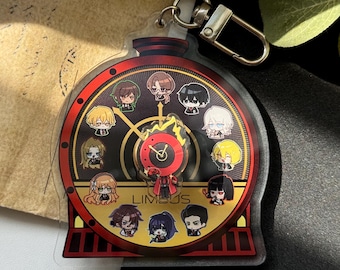Limbus Company spinning acrylic keychain, charm 3”in, Dante, sinner, LCB