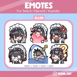 Zenless Zone Zero Ellen emotes | Six Emotes Ready to Use Digital download Files for Twitch, Discord and YouTube | ZZZ Emotes for stream