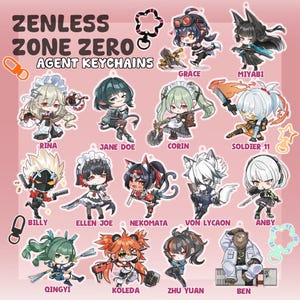 Zenless Zone Zero Agent Keychains | 6cm Double-Sided Acrylic Charm | Character | ZZZ