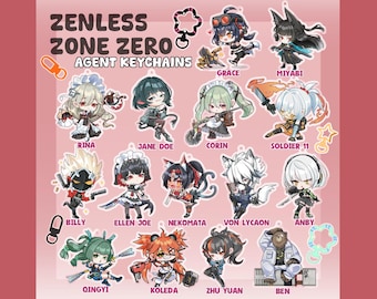 Llaveros de agente de Zenless Zone Zero / Charm acrílico de doble cara de 6 cm / Personaje / ZZZ