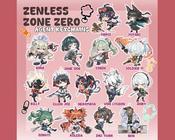 Zenless Zone Zero Agent Keychains | 6cm Double-sided Acrylic Charm