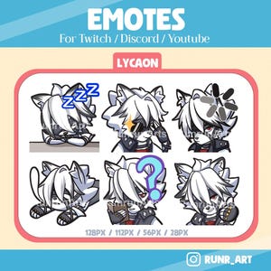 Zenless Zone Zero Von Lycaon emotes | Six Emotes Ready to Use Digital download Files for Twitch, Discord and YouTube | ZZZ Emotes for stream