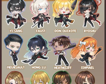 Pegatinas Limbus Company Sinner Chibi: pegatinas de vinilo brillante de 6 cm, resistentes al agua.