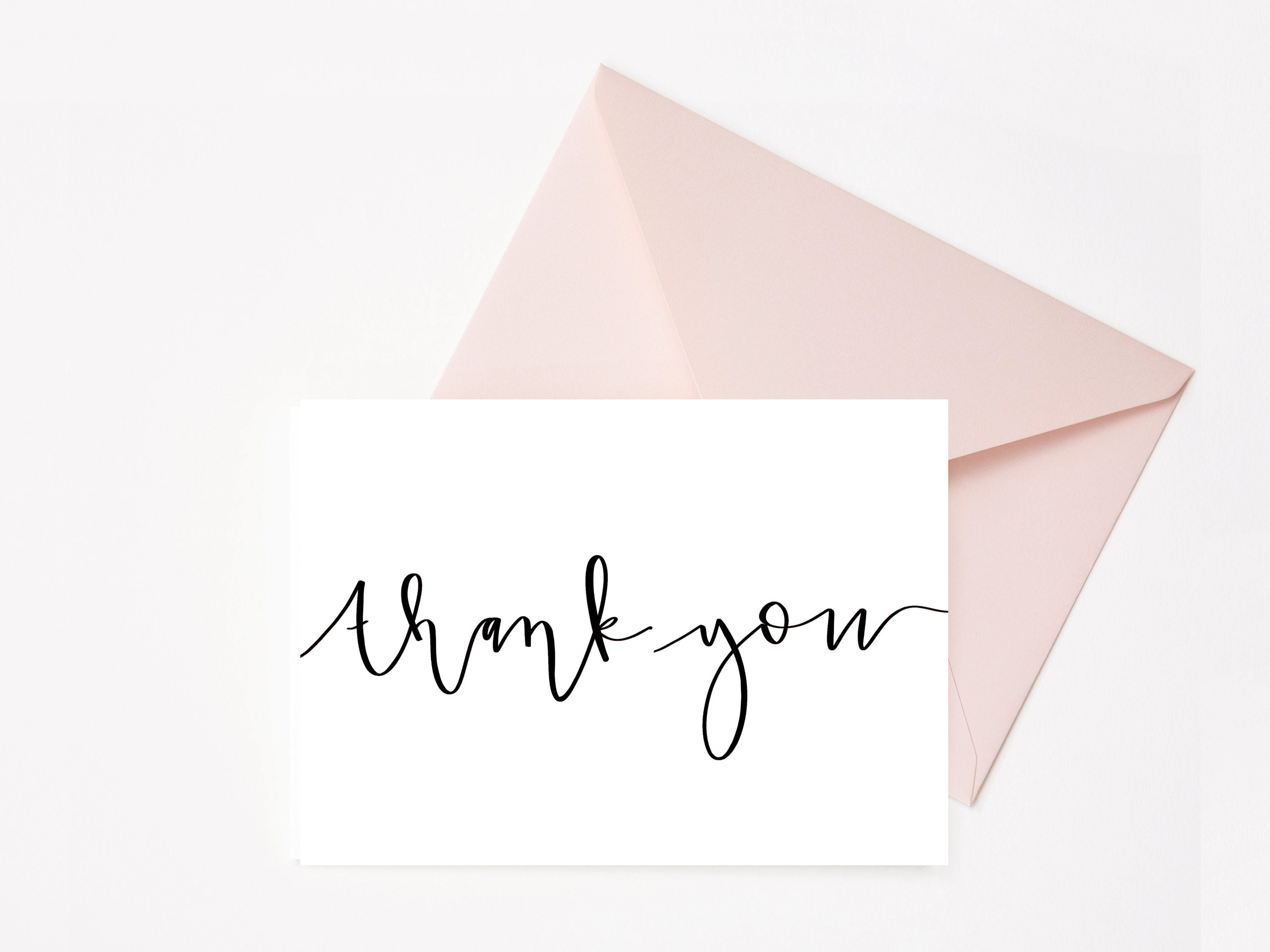 Cursive Thank You Card - Etsy