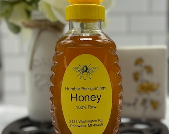 100% Raw Wildflower Honey | Pure | Unheated | All-Natural | 16oz (1lb) | Michigan | Sustainable | Farm to Table | Honeybees