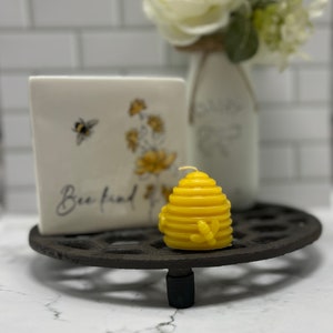 100% Pure Beeswax Bee Hive Candle | Small Skep Beeswax Candle | Bee Hive with Bees Candle | Candle | Hemp Wick | All Natural | Honeybees