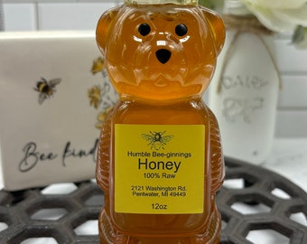 100% Raw Wildflower Honey | Pure | Unheated | All-Natural | 12oz | Michigan | Sustainable | Farm to Table | Honeybees