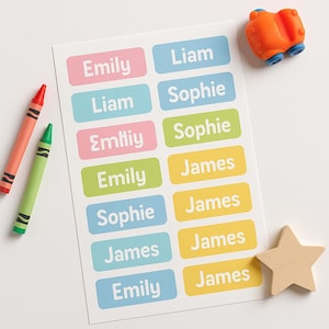 Personalised Name Stickers for School Supplies – Waterproof, Custom Label Sheet (20-Pack)