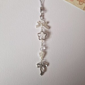 White Coquette Keychain/phone Charm - Etsy