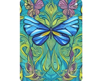 Toddler Blanket Blue Butterfly