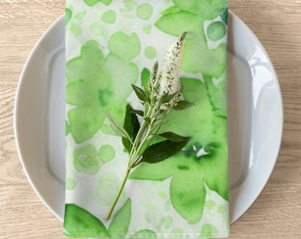 Napkins Pale Green Floral 4 Piece Set