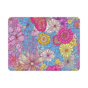 Toddler Blanket Spring Flowers on Pale Blue Background image 2