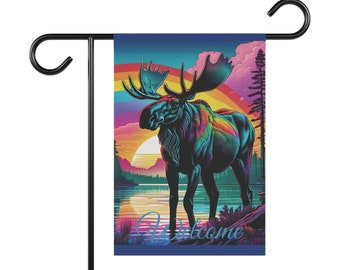 Garden & House Banner ~ Moose