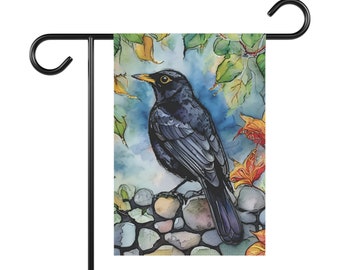 Garden & House Banner ~ Black Bird