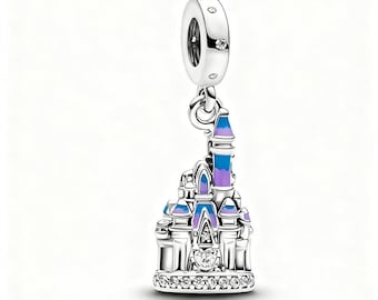 Colgante del Castillo de Cenicienta de Pandora, Reino Mágico, Plata S925, con bolsa y caja de regalo.