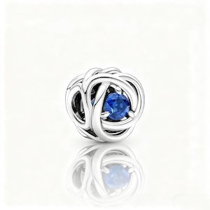 För Pandora September Birthstone Eternity Circle Charm ALE S925 Sterling Silver Hänge Med Presentpåse & Presentask