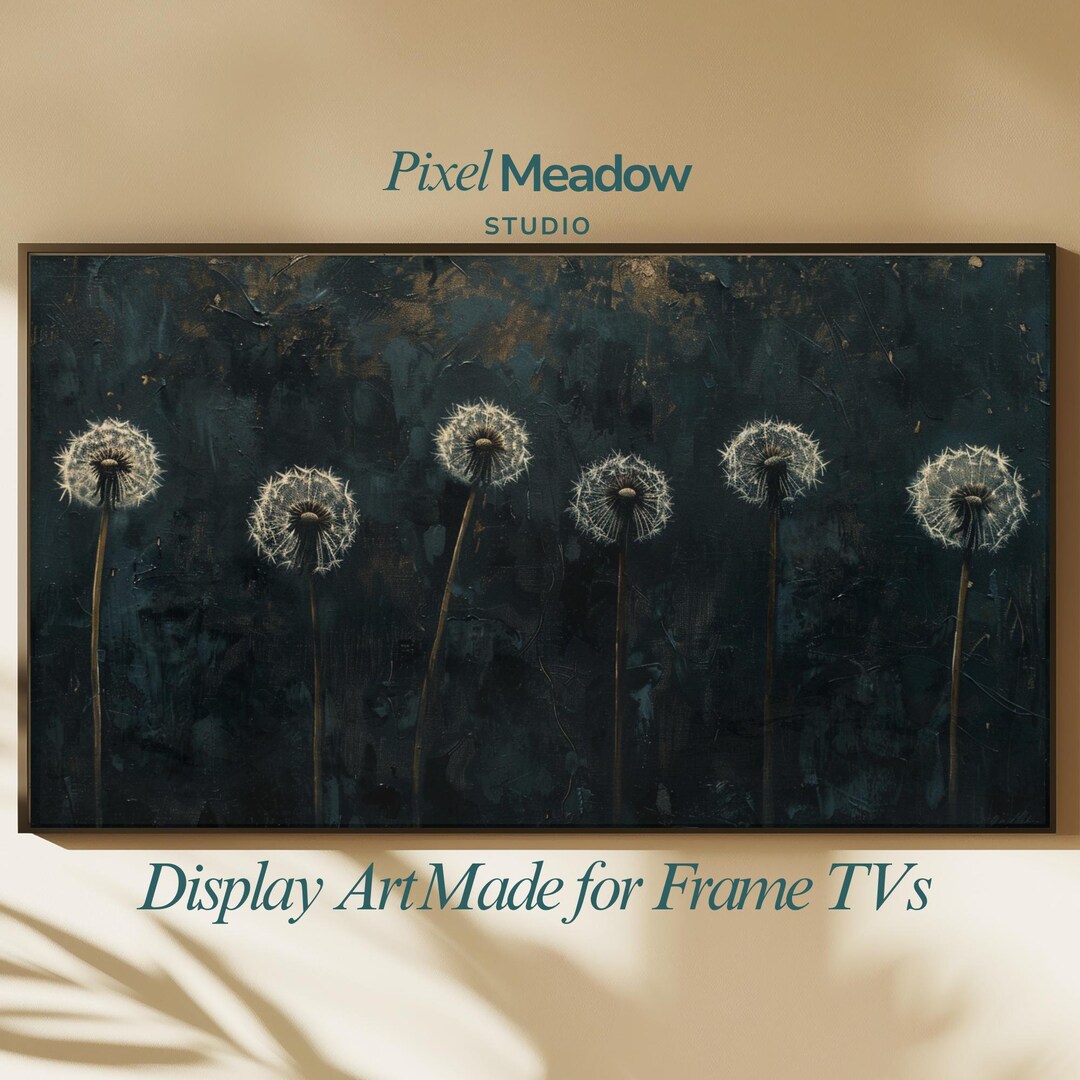 Moody Dandelion Art Print | Dark Botanical Wall Art | Vintage ...