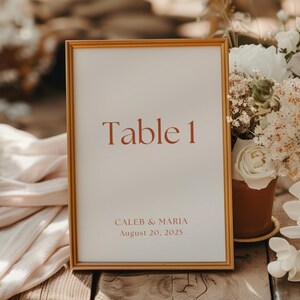 Terracotta Table Number Sign Template, Boho Wedding Table Card, Printable Table Sign, DIY Table Cards, Editable Place Card, Instant Download