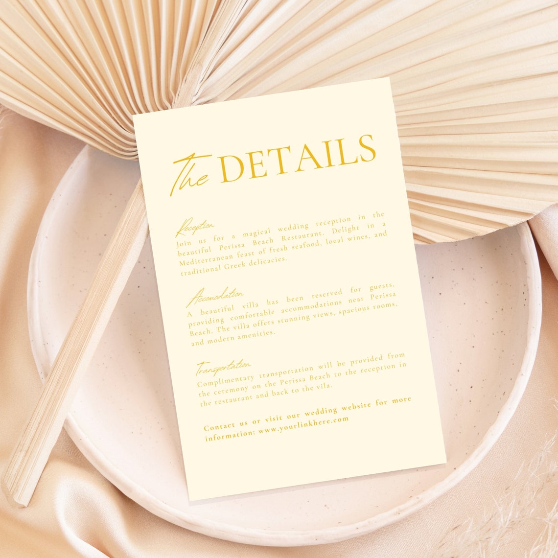 Light Yellow Background Wedding Invitation Set Template, Modern Invite ...