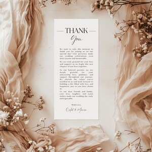 Wedding Thank You Template, Minimalist Thank You, Modern Thank You, Printable Thank You Card, Editable Thank You, Wedding Thank You Template