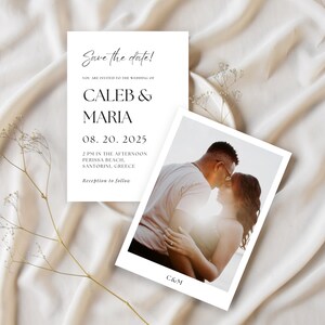 Wedding Invitation With Photo Template, Wedding Photo Invite, Modern Wedding Invitation, Printable Photo Invite, Editable Wedding Invitation