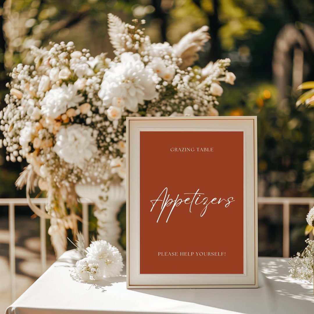 Terracotta Appetizers Sign, Terracotta Signs, Editable Terracotta Sign ...