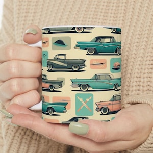Cadeau voiture classique, mug voiture classique, cadeaux automobiles vintage, cadeaux pour lui, papa, homme, petit ami, elle, cadeau pour les amateurs de voitures classiques, mug