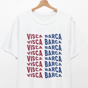 Visca Barca T-Shirt / Blaugrana Short Sleeve Tee / FC Barcelona Supporter Gifts / Football Lover Clothing / Culer Shirts / FCB Tee / T027