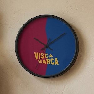 Relógio de parede Visca Barca / Decoração de casa fã de Barcelona / Presentes para Culer / RWC009