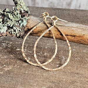 Hammered 14K Gold Fill Teardrop Earrings Size Medium
