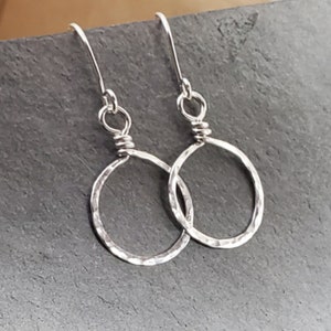 Hammered Sterling Silver Extra Small Hoop Earrings