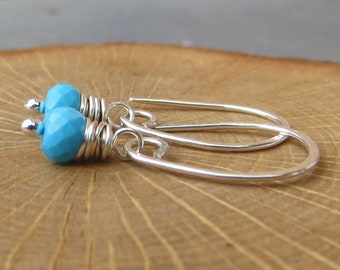 Turquoise Earrings Dainty Earrings Wire Wrapped Earrings Gifts for Her