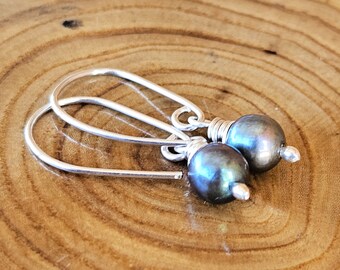 Dainty Pearl Earrings Wire Wrapped Earrings Budget Friendly Earrings