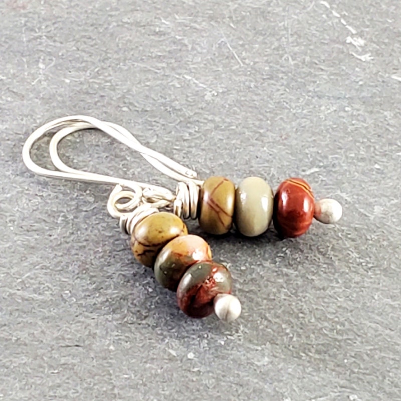 Hinged Yellow Bumblebee Jasper Golden Drop Earrings main image 1