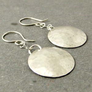 Silver Disc Earrings, Sterling Silver Disc Earrings, Eco Friendly Jewelry Gifts for Her Gift