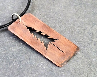 Pine Tree Necklace, CopperTree Pendant, Eco Friendly Jewelry, Unique Gifts for Her