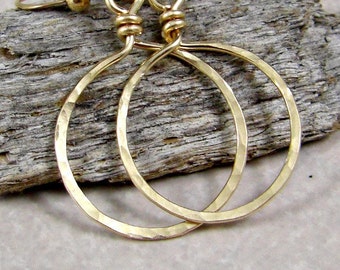 Small Gold Hoop Earrings 14K Gold Fill Hammered Hoops Rose Gold Hoops Eco Friendly Jewelry Gifts for Her Gift