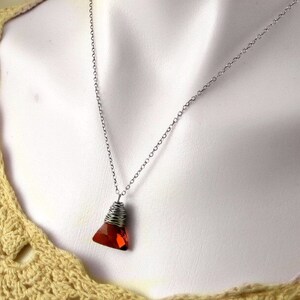 Swarovski Crystal Jewelry Set, Red Crystal Earrings Red Crystal Necklace Triangle Necklace Gifts Under 50 Gift image 5