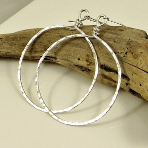 Silver Hoop Earrings - X X Large (16G) Eco Friendly Jewelry, Silver Earrings Large Silver Hoop Earrings Gift