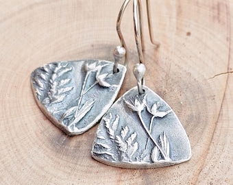 Wildflower Earrings PMC Earrings Botanical Jewelry Sterling Silver Earrings Unique Gifts for Her