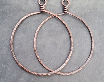 Copper Hoop Earrings X Large Hoop Earrings Eco Friendly Jewelry Gifts for Her