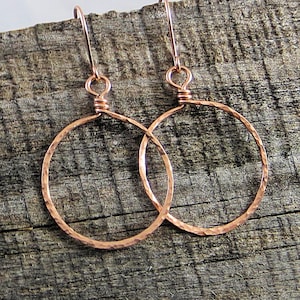 Gold Fill Hammered Hoop Earrings Size Medium