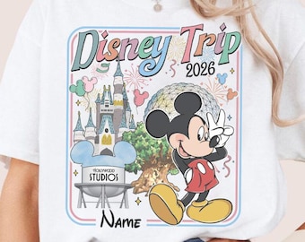 300+ Characters Disney Trip 2026 shirt, Mickey & friends Princess Toy Story WDW Magic Kingdom Our First Vacation shirt, Family matching Tee
