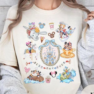 Coquette bow Disney Best Day Ever shirt, Mickey & friends Dumbo WDW Disneyland trip tee, Family girls trip matching shirts, Disney castle T